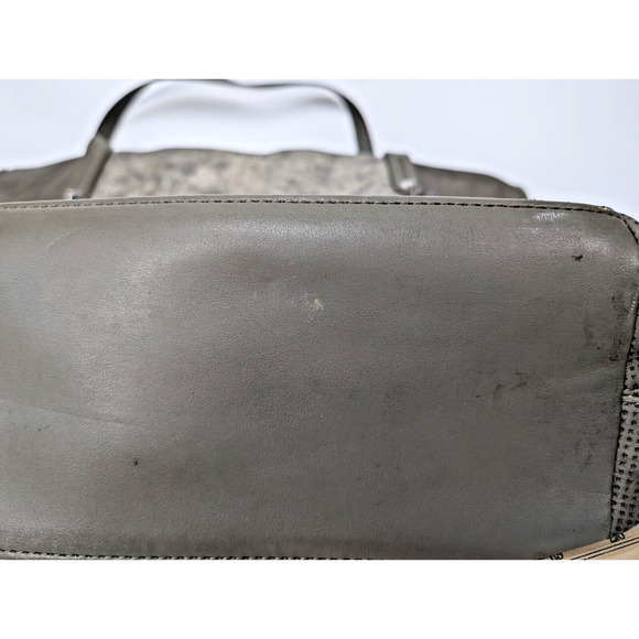 STELLA & DOT Bleecker Tote Handbag Metallic Tan Gold Leather Large Purse - Picture 6 of 13